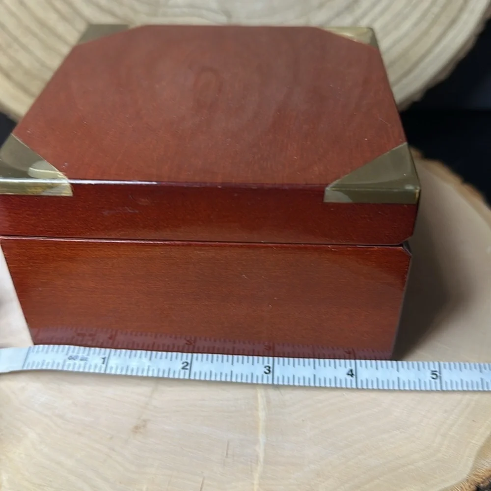 Tiffany & Co Wooden Desk Clock with Gold Accents - AS IS - Working Battery - Picture 12 of 13